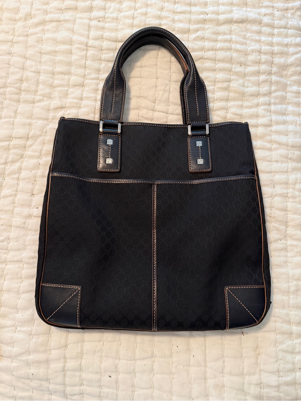 Celine Macadam Black Canvas Tote Bag